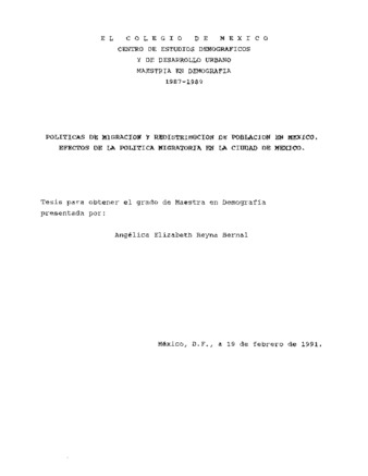 Políticas de migración y redistribución de población en México: efectos de la política migratoria en la Ciudad de México thumbnail