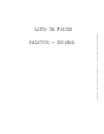 Libro de frases : mazateco-español thumbnail