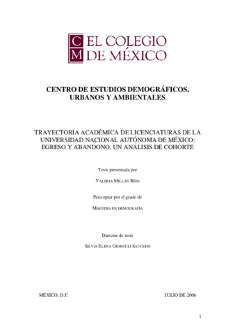 Trayectoría académica de licenciaturas de la Universidad Nacional Autónoma de México: egreso y abandono, un análisis de cohorte thumbnail