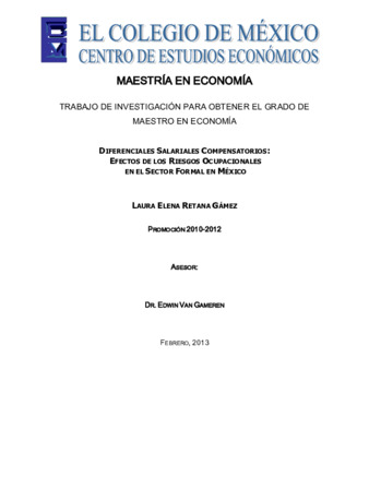 Diferenciales salariales compensatorios: efectos de los riesgos ocupacionales en el sector formal en México thumbnail