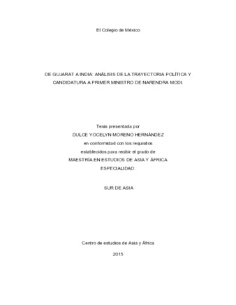 De Gujarat a India: análisis de la trayectoria política y candidatura a primer ministro de Narendra Modi Miniatura
