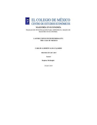 Laffer curves with informality : the case of México thumbnail