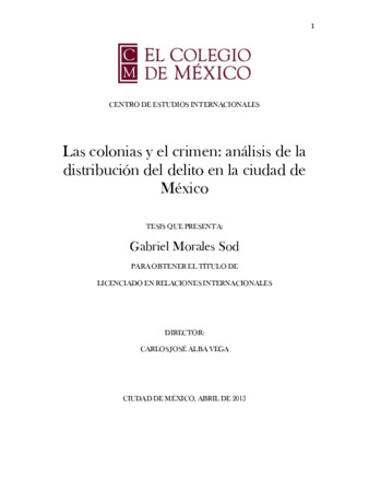 Las colonias y el crimen: análisis de la distribución del delito en la Ciudad de México Miniatura