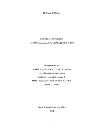 Mujeres y producción: el caso de la Casa Familiar Chérif Lo, 2010 thumbnail