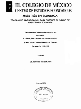 Tesis | La pobreza en México en el umbral del siglo XXI: cambios ...