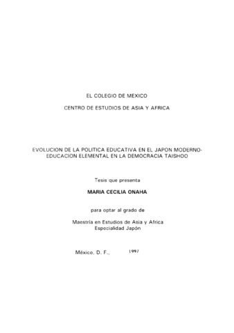 Evolución de la política educativa en el Japón moderno: educación elemental en la democracia Taishoo thumbnail