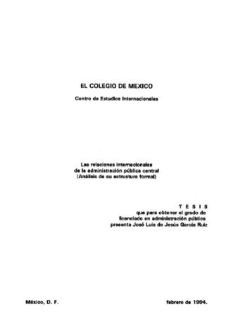 Las relaciones internacionales de la administración pública central: análisis de su estructura formal Miniatura