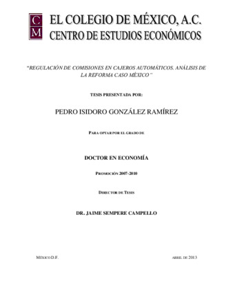 Regulación de comisiones en cajeros automáticos: analisis de la reforma caso México Miniatura