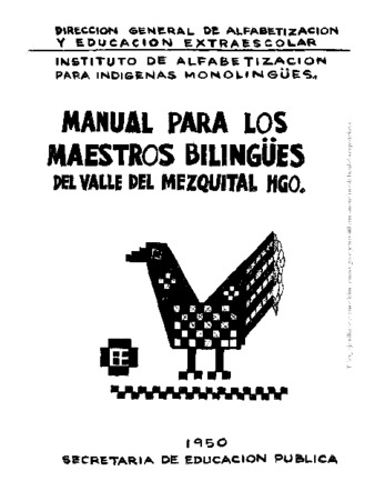 Manual para los maestros bilingües del Valle del Mezquital Hgo. thumbnail