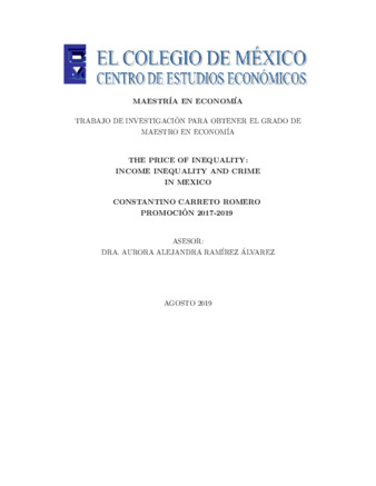 The price of inequality, b income inequality and crime in Mexico Miniatura