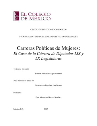 Carreras políticas de mujeres: el caso de la Cámara de Diputados LIX y LX legislaturas thumbnail