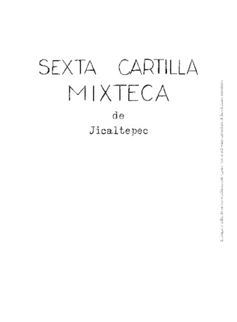 Sexta cartilla mixteca de Jicaltepec thumbnail