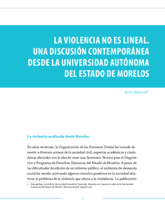 La violencia no es lineal: una discusión contemporánea desde la Universidad Autónoma del Estado de Morelos Miniatura