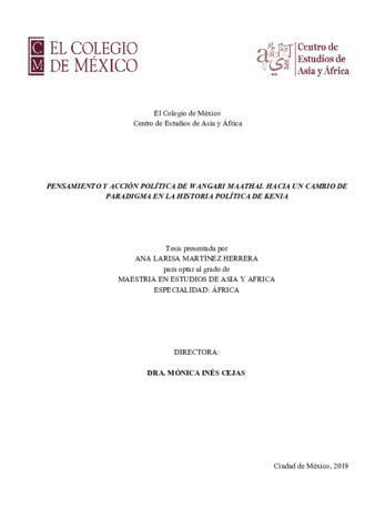 Pensamiento y acción política de Wangari Maathai : hacia un cambio de paradigma en la historia política de Kenia Miniatura
