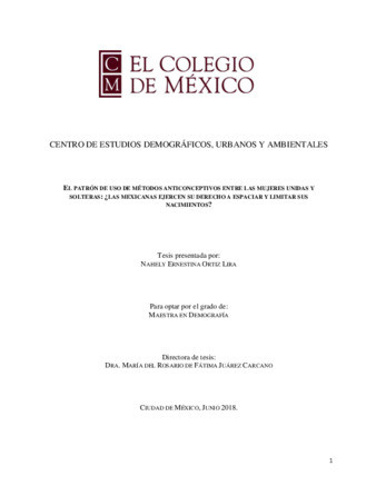 El patrón de uso de métodos anticonceptivos entre las mujeres unidas y solteras: ¿las mexicanas ejercen su derecho a espaciar y limitar sus nacimientos? Miniatura