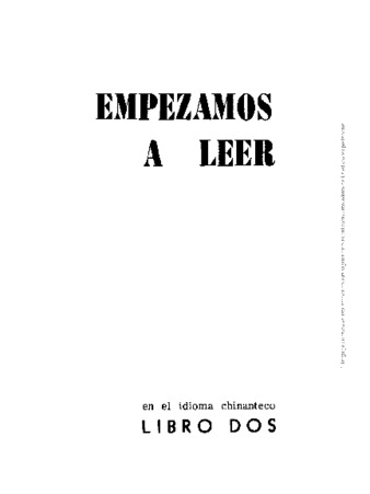 Empezamos a leer : en el idioma chinanteco, libro dos thumbnail