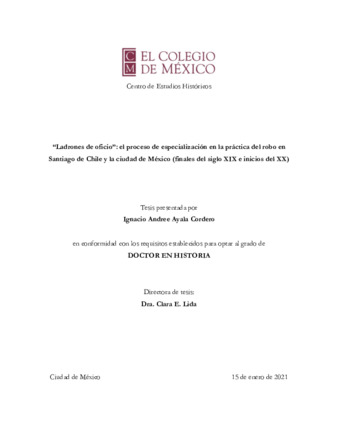 Ladrones de oficio" el proceso de especialización en la práctica del robo en Santiago de Chile y la Ciudad de México (finales del siglo XIX e inicios del XX) thumbnail