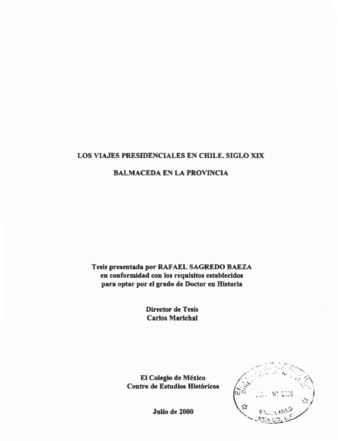 Los viajes presidenciales en Chile, siglo XIX: Balmaceda en la provincia Miniatura