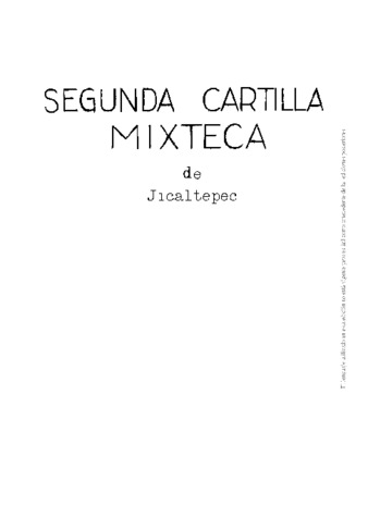 Segunda cartilla mixteca de Jicaltepec thumbnail