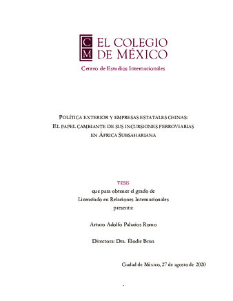 Política exterior y empresas estatales chinas : el papel cambiante de sus incursiones ferroviarias en África Subsahariana Miniatura