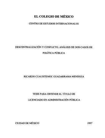 Descentralización y conflicto: análisis de dos casos de política pública Miniatura