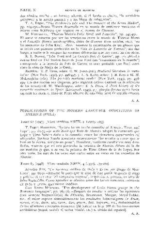 Reseña de la revista: Publications of the Modern Language Association of America (PMLA): tomo 62 (1947), tomo 63 (1948) Miniatura