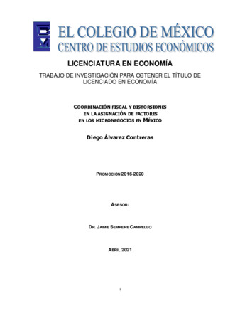 Coordinación fiscal y distorsiones en la asignación de factores en los micronegocios en México Miniatura