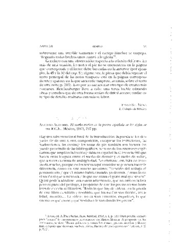 Reseña del libro: Antonio Alatorre. El sueño erótico en la poesía española de los siglos de oro. México : F.C.E., 2003. 197 p. Miniatura