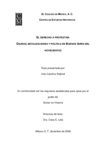 El derecho a protestar: diarios, movilizaciones y política en Buenos Aires del novecientos thumbnail
