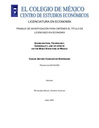 Globalization, technology, informality, and its effects on the wage structure in Mexico Miniatura