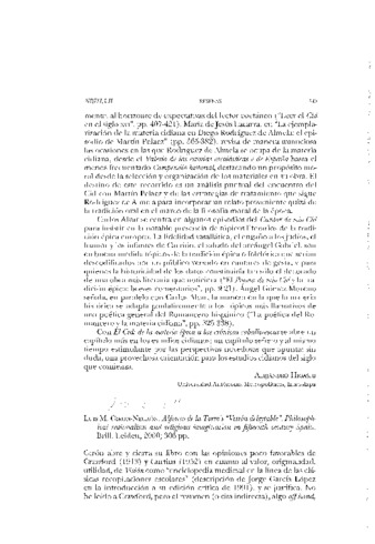 Reseña del libro: Luis M. Girón-Negrón. Alfonso de la Torre's "Visión deleytable": philosophical rationalism and religious imagination in fifteenth century Spain. Miniatura