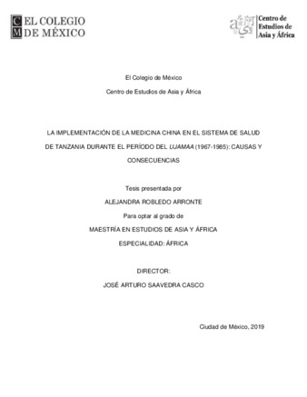 La implementación de la medicina china en el sistema de salud de Tanzania durante el período del Ujamaa (1967-1985) : causas y consecuencias Miniatura