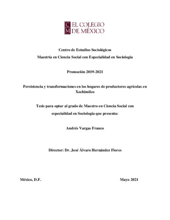 Persistencia y transformaciones en los hogares de productores agrícolas en Xochimilco thumbnail