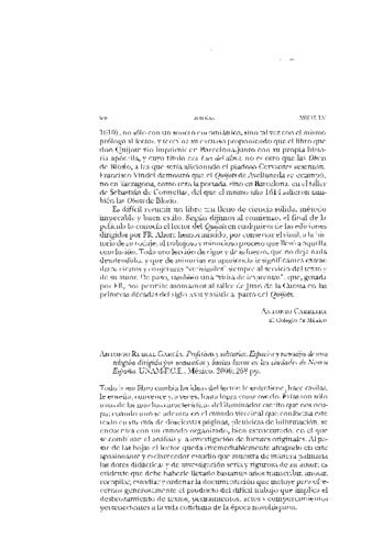 Reseña del libro: Antonio Rubial García. Profetisas y solitarios : espacios y mensajes de una religión dirigida por ermitaños y beatas laicos en las ciudades de Nueva España. México : UNAM : F.C.E., 2006. 258 p. Miniatura