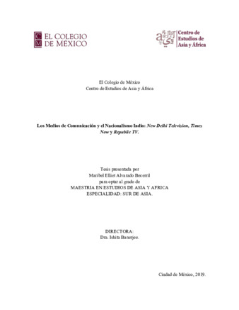 Los medios de comunicación y el nacionalismo indio : New Delhi Television, Times Now y Republic TV Miniatura