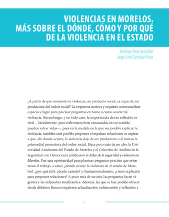 Violencias en Morelos: más sobre el dónde, cómo y por qué de la violencia en el estado Miniatura