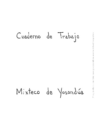 Cuaderno de trabajo : mixteco de Yosondúa thumbnail