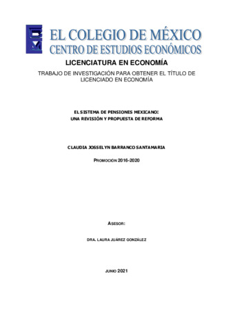 El sistema de pensiones mexicano : una revisión y propuesta de reforma thumbnail