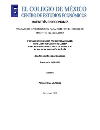 Firmas de tecnología productoras de AEE ante la introducción de la REP en el marco de competencia oligopólica : el rol de la inversión en I+D Miniatura