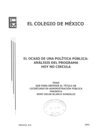 El ocaso de una política pública: análisis del programa hoy no circula Miniatura