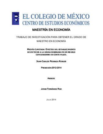 Miopía limitada: efectos del establecimiento de un techo a la deuda soberana en un modelo con gobierno de corto plazo thumbnail