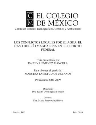 Los conflictos locales por el agua: el caso del Río Magdalena en el Distrito Federal thumbnail