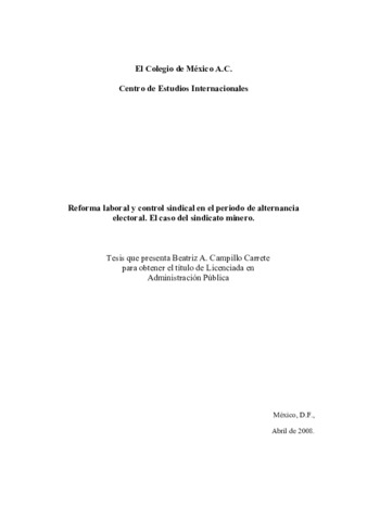 Reforma laboral y control sindical en el periodo de alternancia electoral: el caso del sindicato minero thumbnail