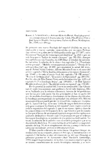 Reseña del libro: Rafael A. Núñez Cedeño y Alfonso Morales-Front. Fonología generativa contemporánea de la lengua española. Colab. Pilar Prieto i Vives y José Ignacio Hualde. Washington, DC : Georgetown University Press, 1999. xvi, 294 p. Miniatura