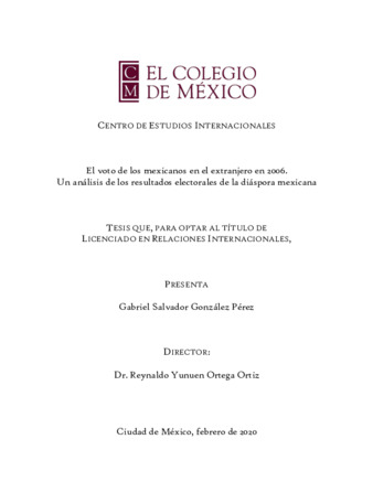 El voto de los mexicanos en el extranjero en 2006 : un análisis de los resultados electorales de la diáspora mexicana thumbnail