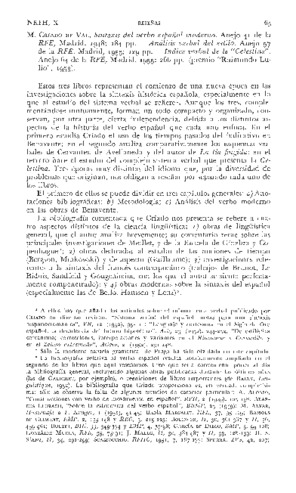 Reseña del libro: M. Criado de Val. Sintaxis del verbo español moderno. Anejo 41 de la RFE, Madrid : [s.n.], 1948. 184 p. Miniatura