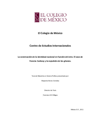 La construcción de la identidad nacional en función del otro: el caso de Francia : Sarkozy y la expulsión de los gitanos thumbnail