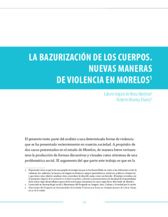 La bazurización de los cuerpos: nuevas maneras de violencia en Morelos Miniatura