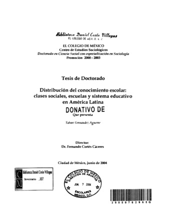 Distribución del conocimiento escolar: clases sociales, escuelas y sistema educativo en América Latina Miniatura