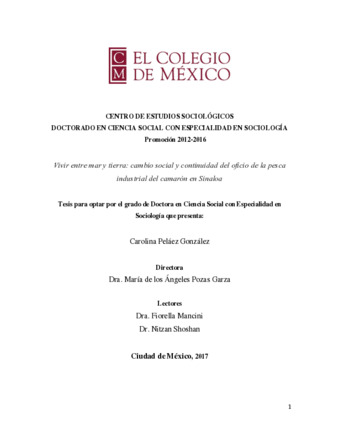 Vivir entre mar y tierra: cambio social y continuidad del oficio de la pesca industrial del camarón en Sinaloa Miniatura